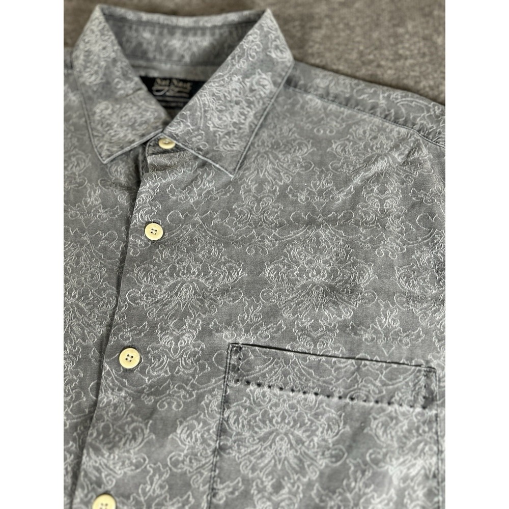 Nat Nast Luxury Originals Extra Large 70% Silk Blend Shirt Short Sleeve Gray‎